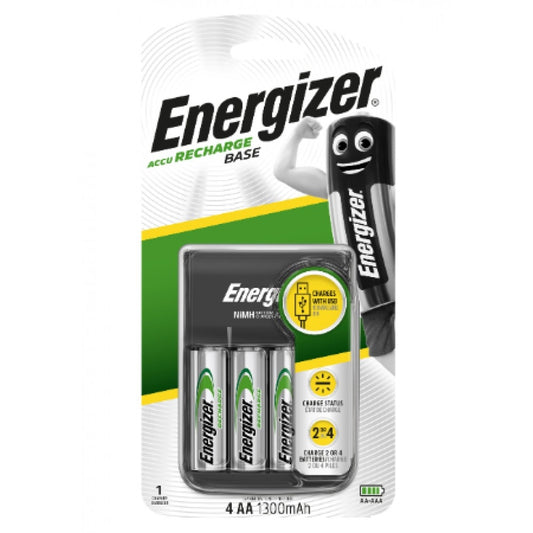 Energizer Base Charger Usb + 4X Nimh Aa 1300Mah Batteries