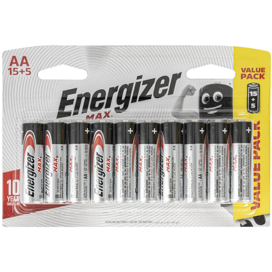 Energizer Energizer Max: Aa - 15+5 Free Pack (Moq 10)