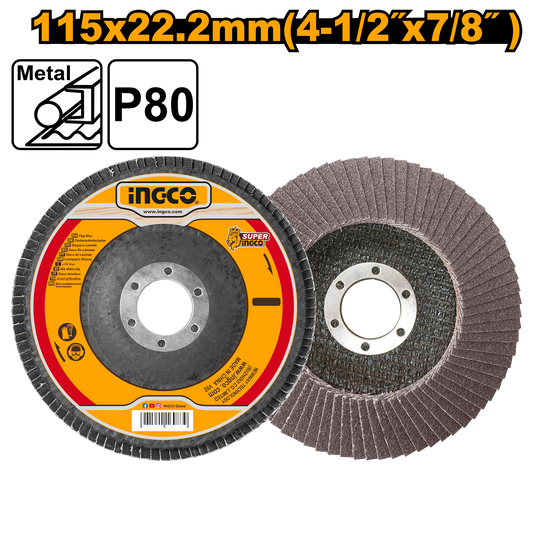 Ingco Flap Disc 115X22MM P80
