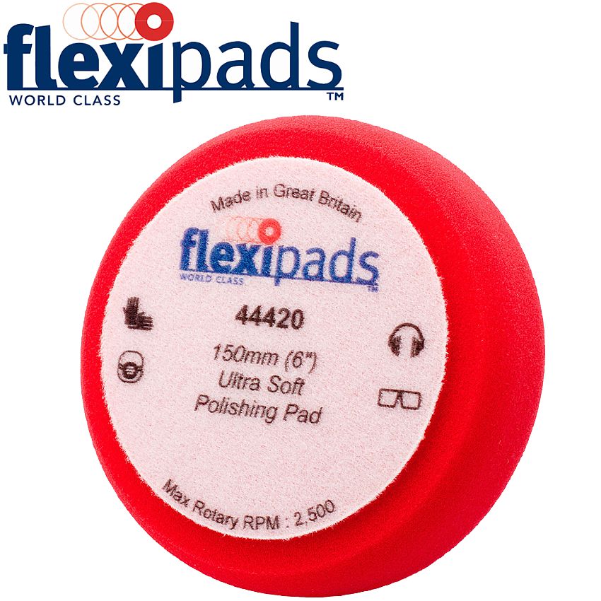 Flexipads 150 X 50Mm Red Hook And Loop Polishing Foam Ultra Soft