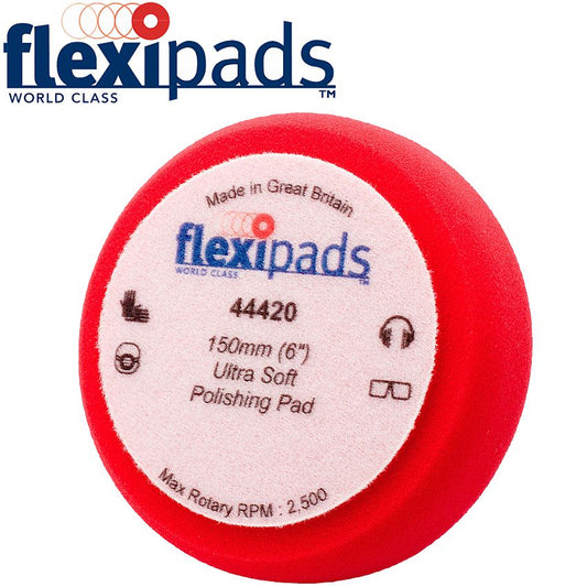 Flexipads 150 X 50Mm Red Hook And Loop Polishing Foam Ultra Soft