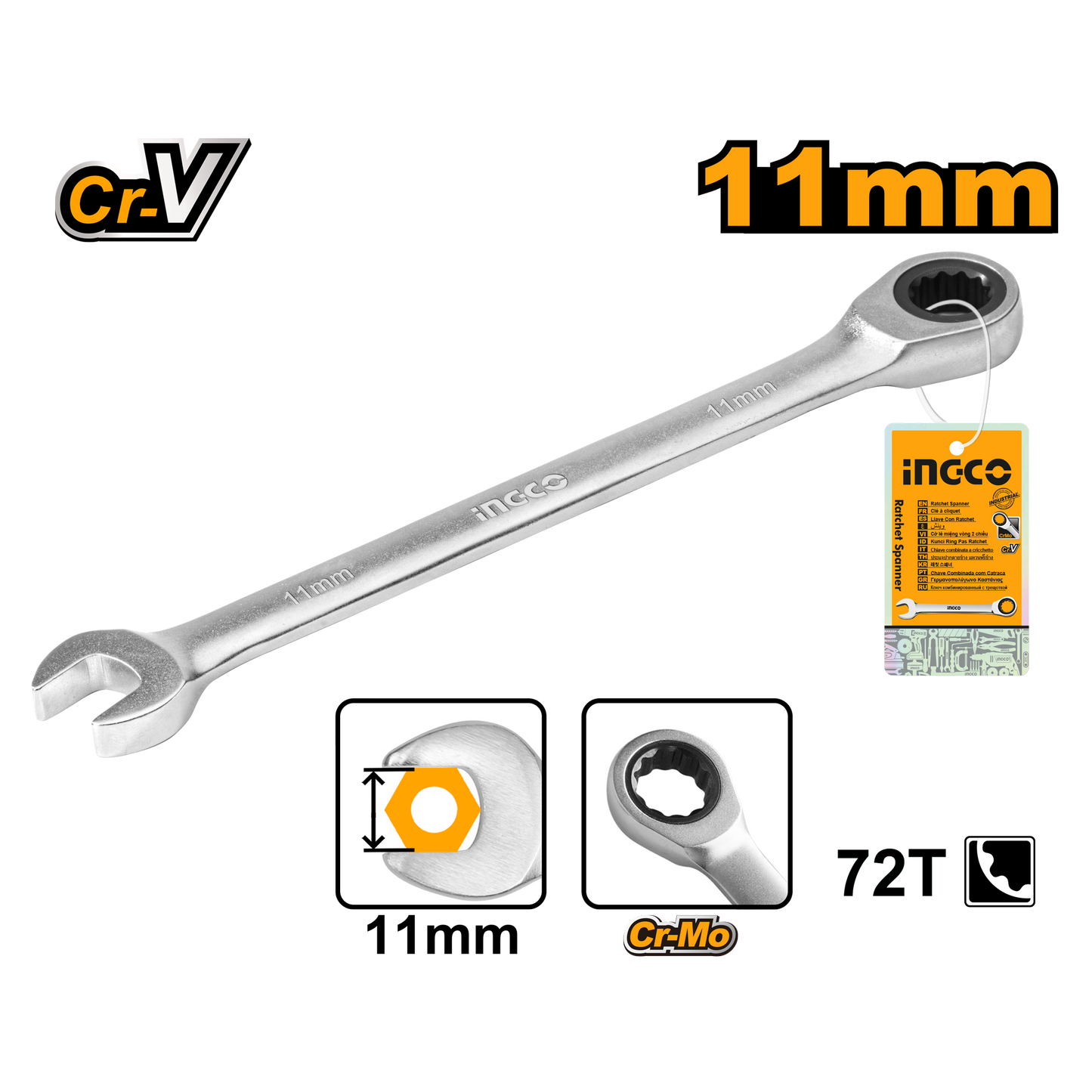 Ingco Spanner Ratchet 11Mm