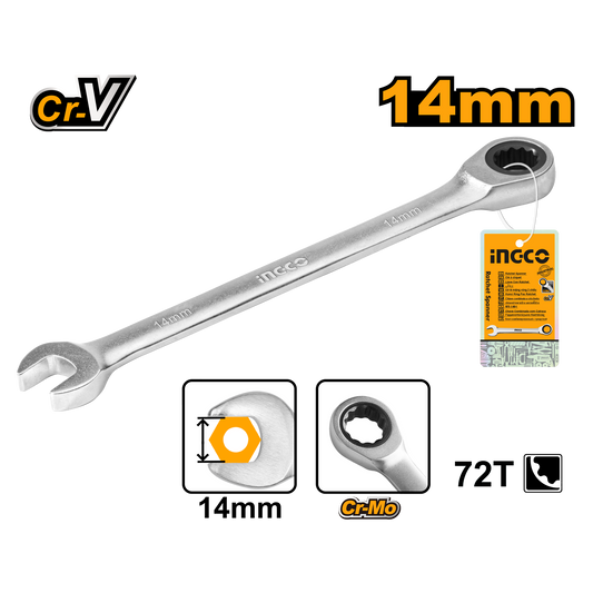 Ingco Spanner Ratchet 14Mm