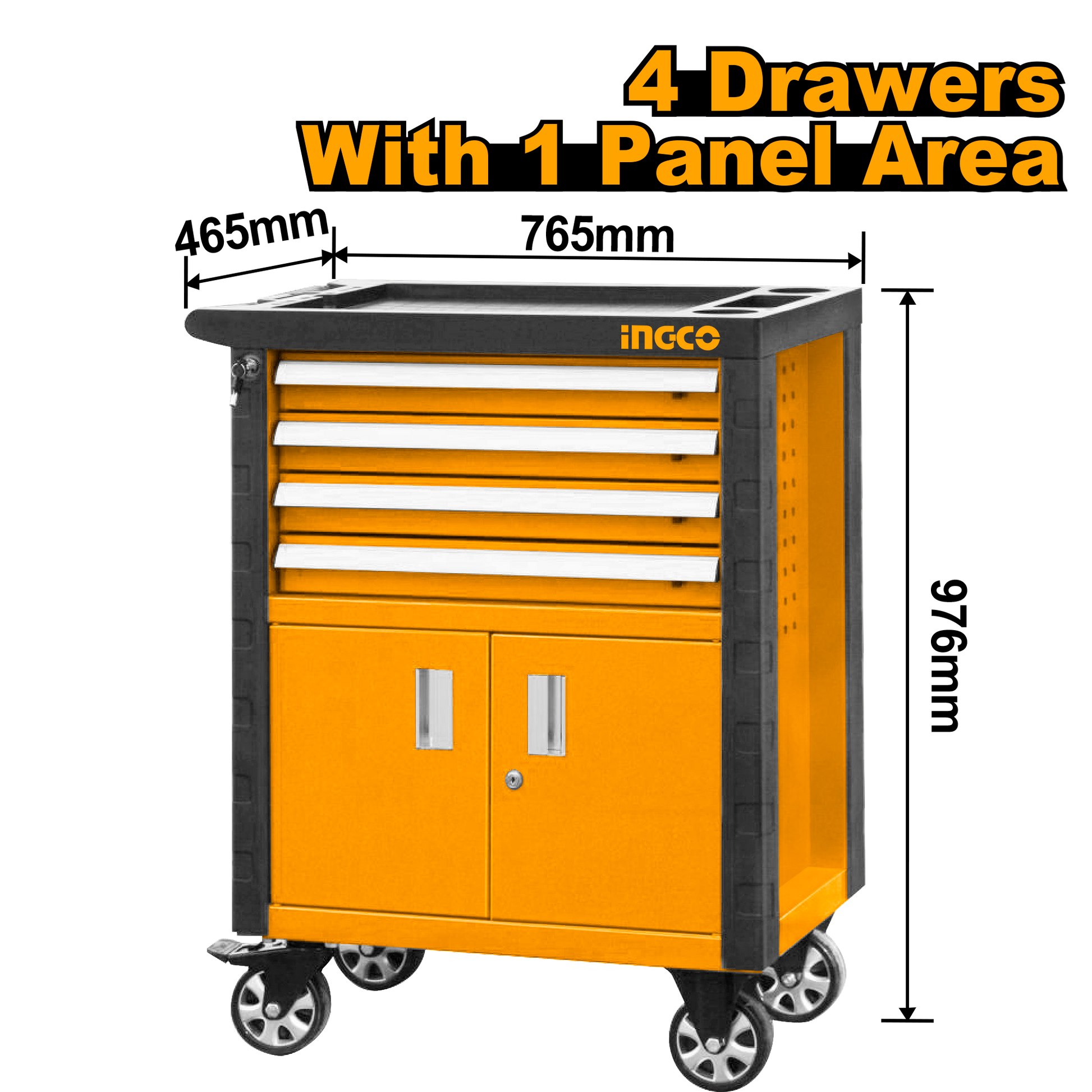 Ingco Roller Cabinet 4 Draw 765x465x976mm HDTC01042