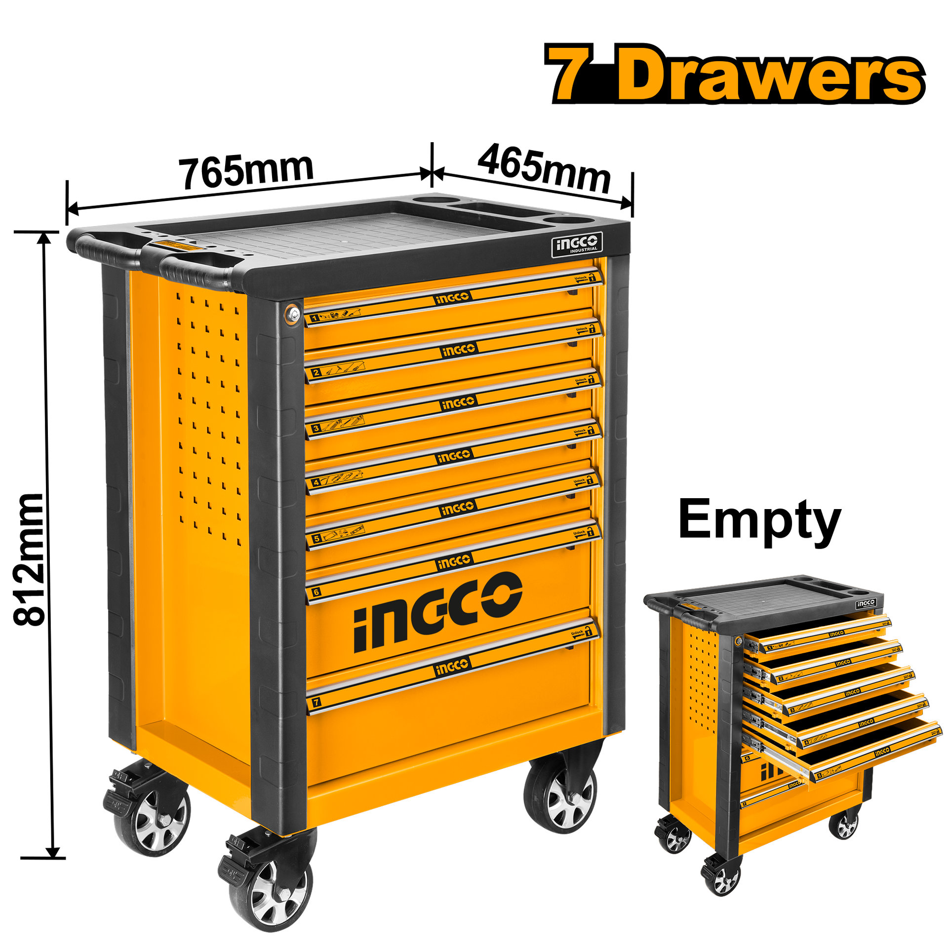 Ingco Tool Chest 7 Draw 765x465x976mm - Empty – Northern Bolt & Tool