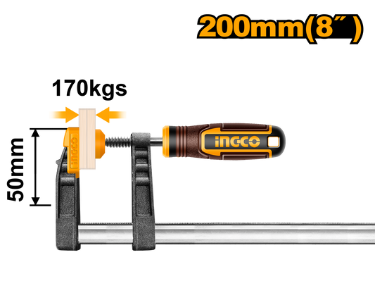 Ingco Clamp F 50X200Mm Plas Hnd HFC020502