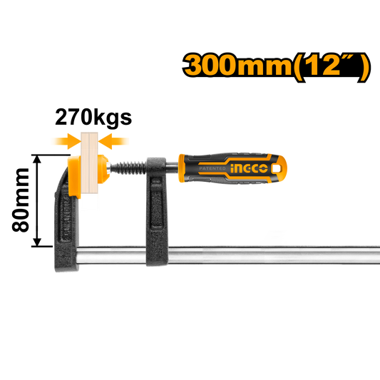 Ingco Clamp F 80X300Mm Plas Hnd HFC020802