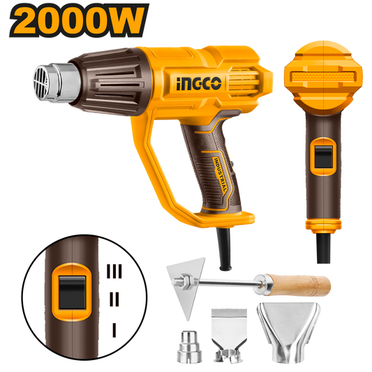 Ingco Heat Gun + Accessories 2000W