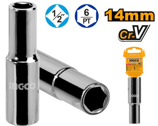 Ingco Socket Deep Hex 1/2Dr 6Pt 14Mm