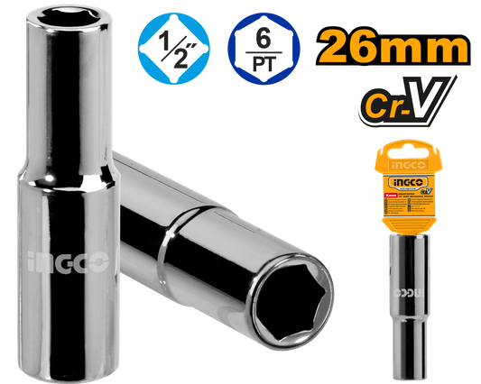 Ingco Socket Deep Hex 1/2Dr 6Pt 26Mm HHAST12263L