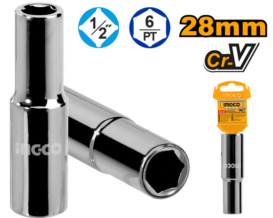 Ingco Socket Deep Hex 1/2Dr 6Pt 28Mm