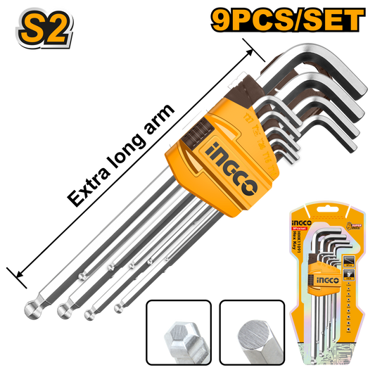 Ingco A/Key 9Pc 1.5-10Mm Bp Xl Crv