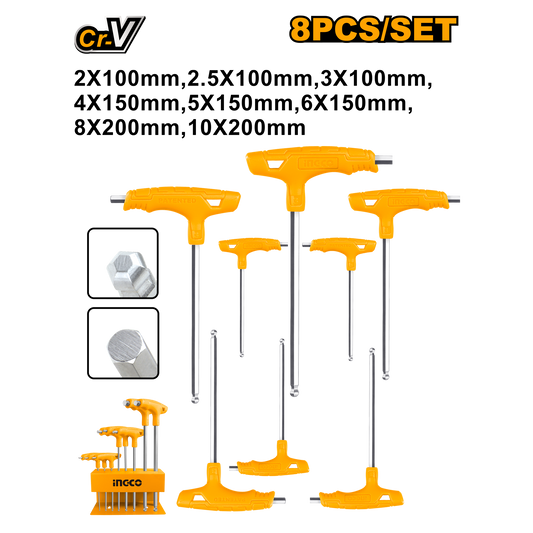 Ingco A/Key 8Pc T Handle Set Bp 2-10