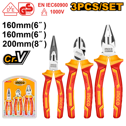 Ingco Plier Set Vde 1000V 3Pc