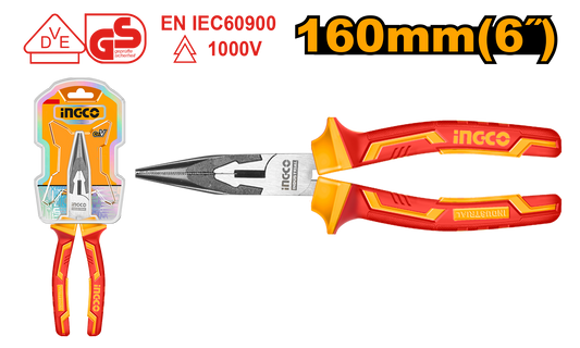 Ingco Plier Vde 1000V 160Mm Long Nose
