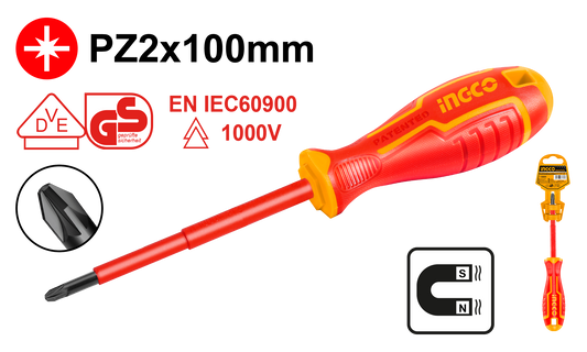 Ingco S/Driver Pz2X100Mm Ins. Cr-V
