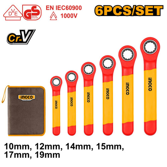 Ingco 6 Pieces insulated ratchet wrench set