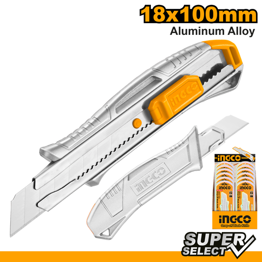 Ingco Knife 100Mm S/Off 18Mm Alum