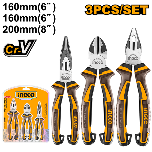 Ingco Plier Set 3Pc Crv