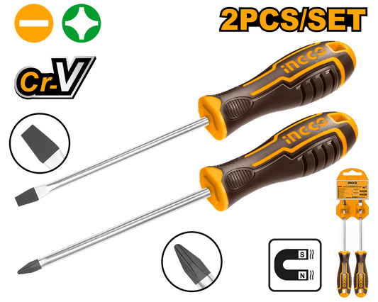 Ingco S/Driver Set Ph/Sl Crv 2Pc