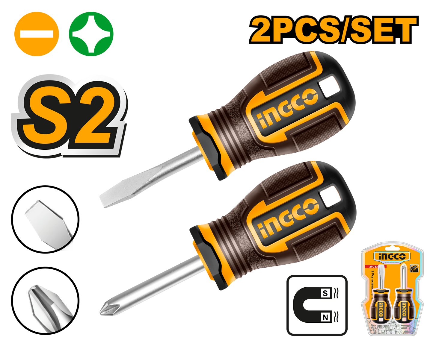 Ingco S/Driver S2 Set Ph 2Pc HKSDS2228