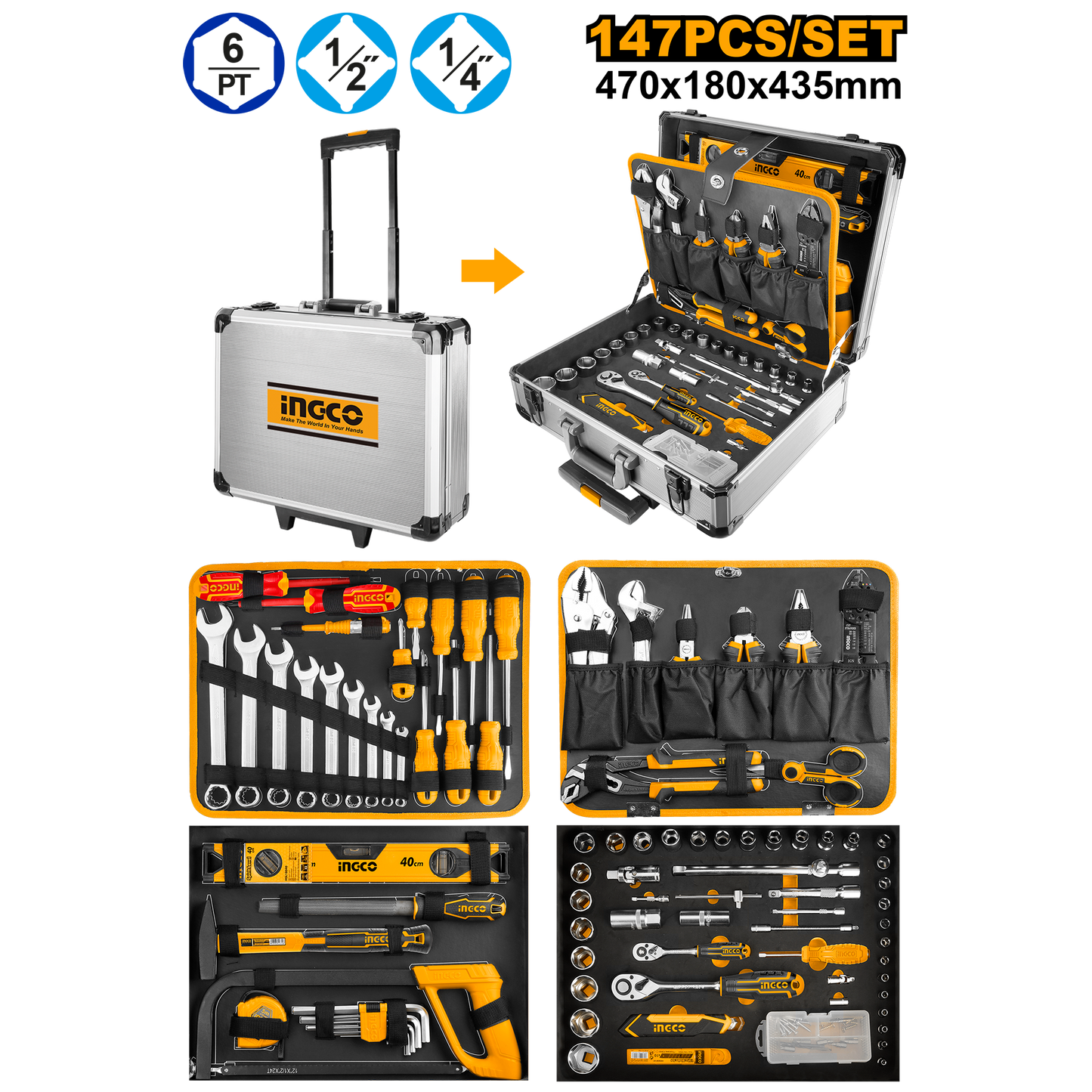 Ingco Toolkit In Case 147Pc
