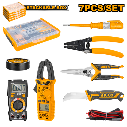 Ingco Tool/S Telecom Incl Stacable Box 7Pc