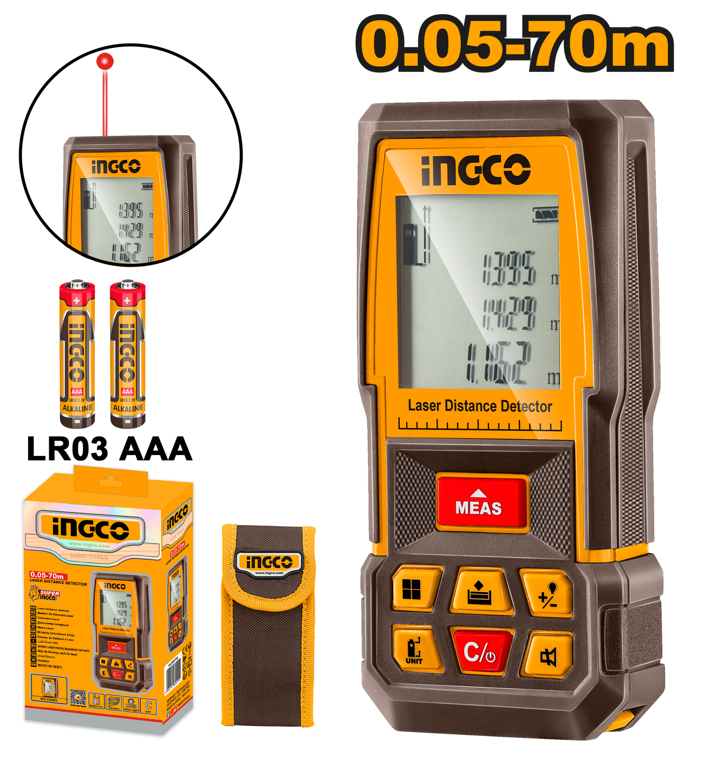 Ingco Laser Distance Meter 0.5-70M