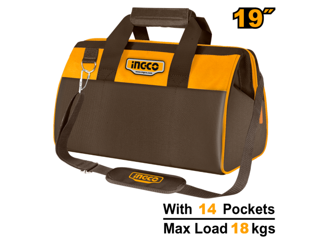 Ingco 19" Industrial Tool Bag - 14 Pocket HTBG281928