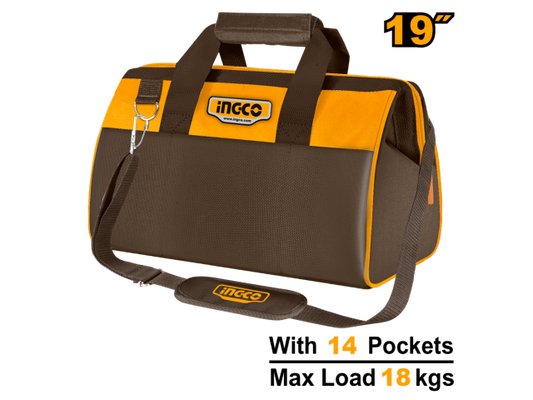 Ingco 19" Industrial Tool Bag - 14 Pocket HTBG281928