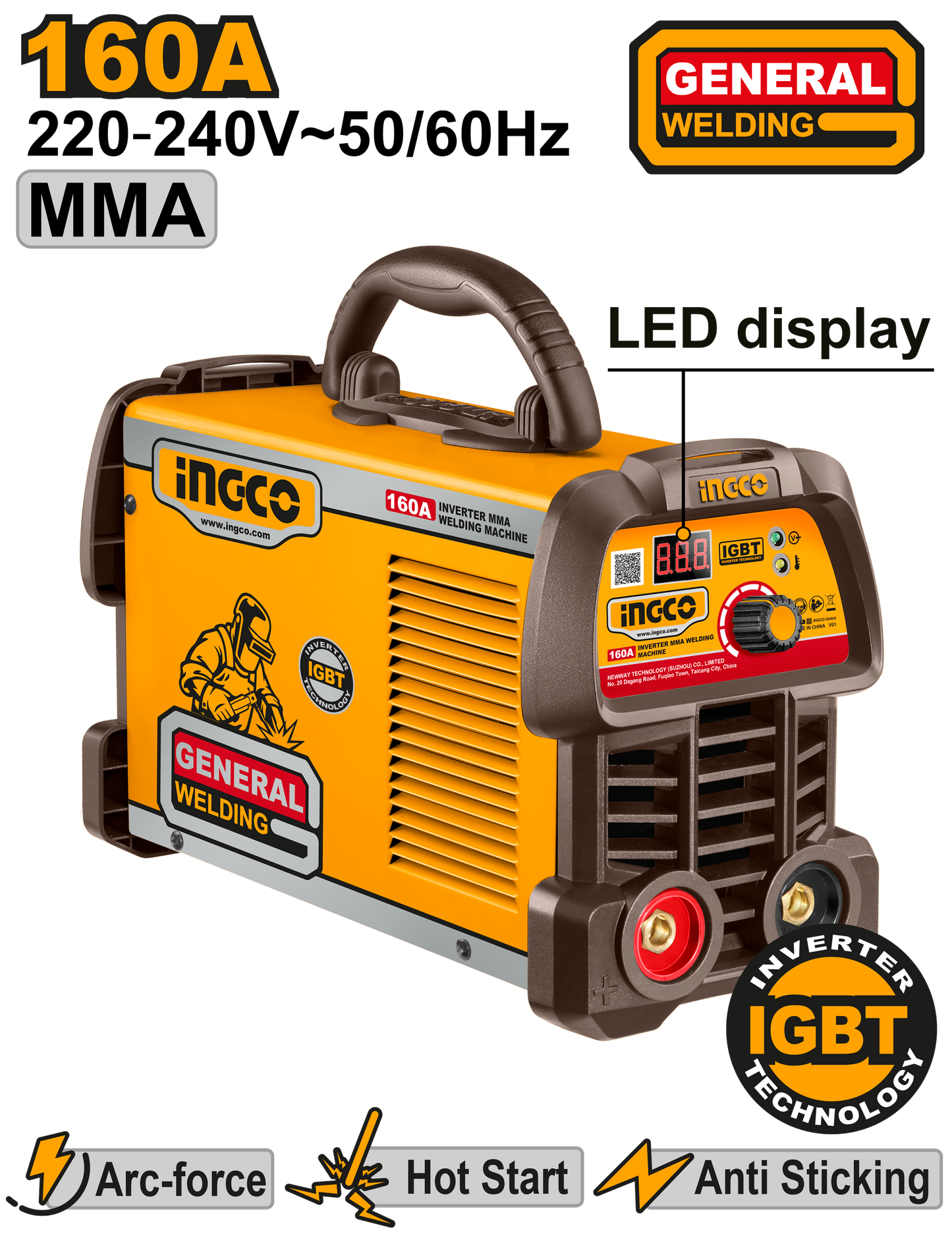 Ingco Inverter IGBT 160A 220 240V With Accessories (MMA16059N)
