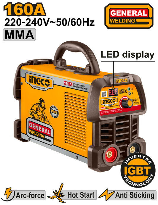 Ingco Inverter IGBT 160A 220 240V With Accessories (MMA16059N)
