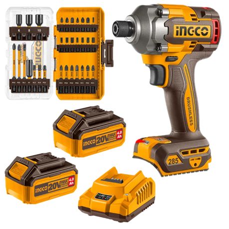 Ingco Cordless Impact Driver & Accessory Combo