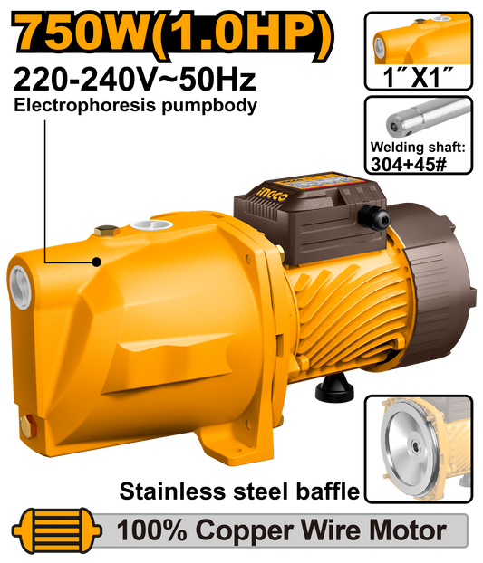 Ingco Pump Jet 750W Maxflow 55L/Min