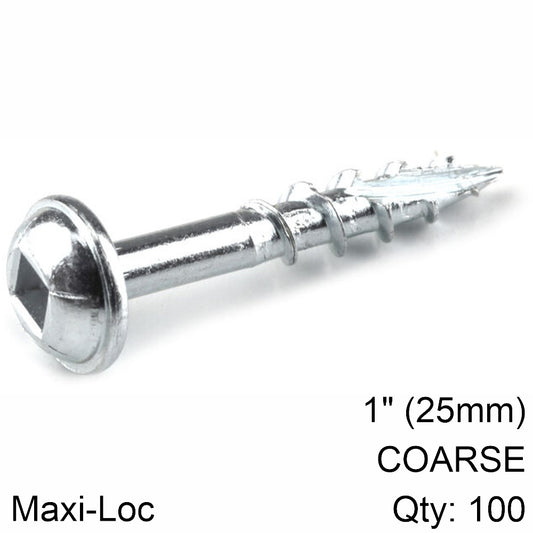 Kreg Kreg Zinc Pocket Hole Screws 25Mm 1.00' #8 Coarse Thread Mx Loc 100Ct