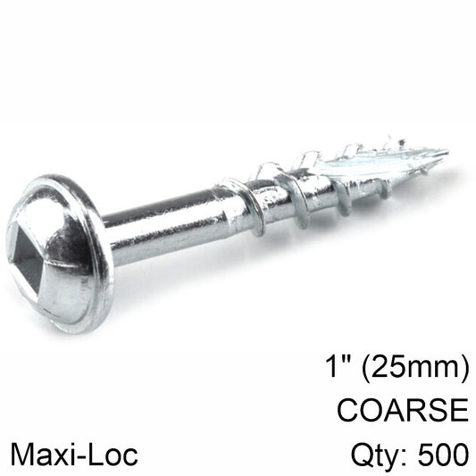 Kreg Kreg Zinc Pocket Hole Screws 25Mm 1.00' #8 Coarse Thread Mx Loc 500Ct