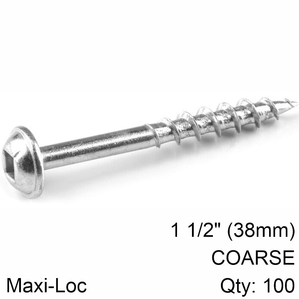Kreg Kreg Zinc Pocket Hole Screws 38Mm 1.50' #8 Coarse Thread Mx Loc 100Ct