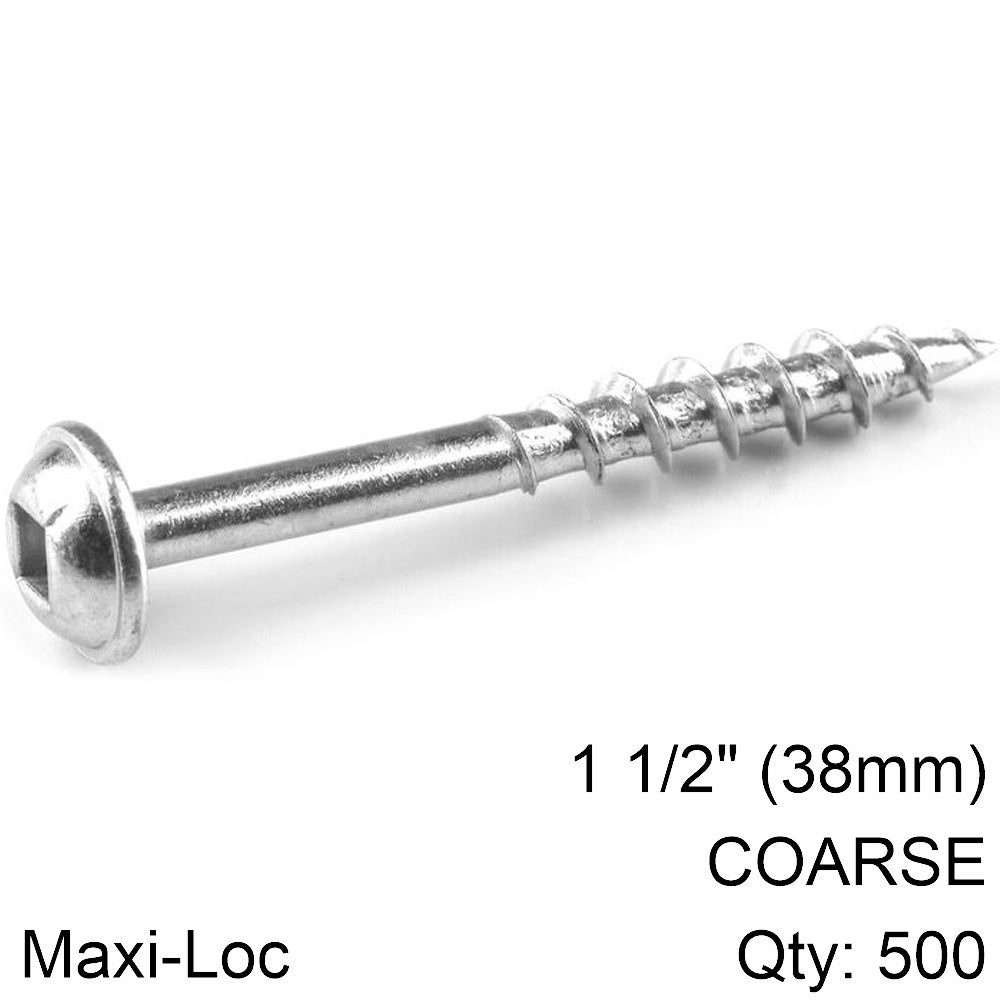 Kreg Kreg Zinc Pocket Hole Screws 38Mm 1.50' #8 Coarse Thread Mx Loc 500Ct