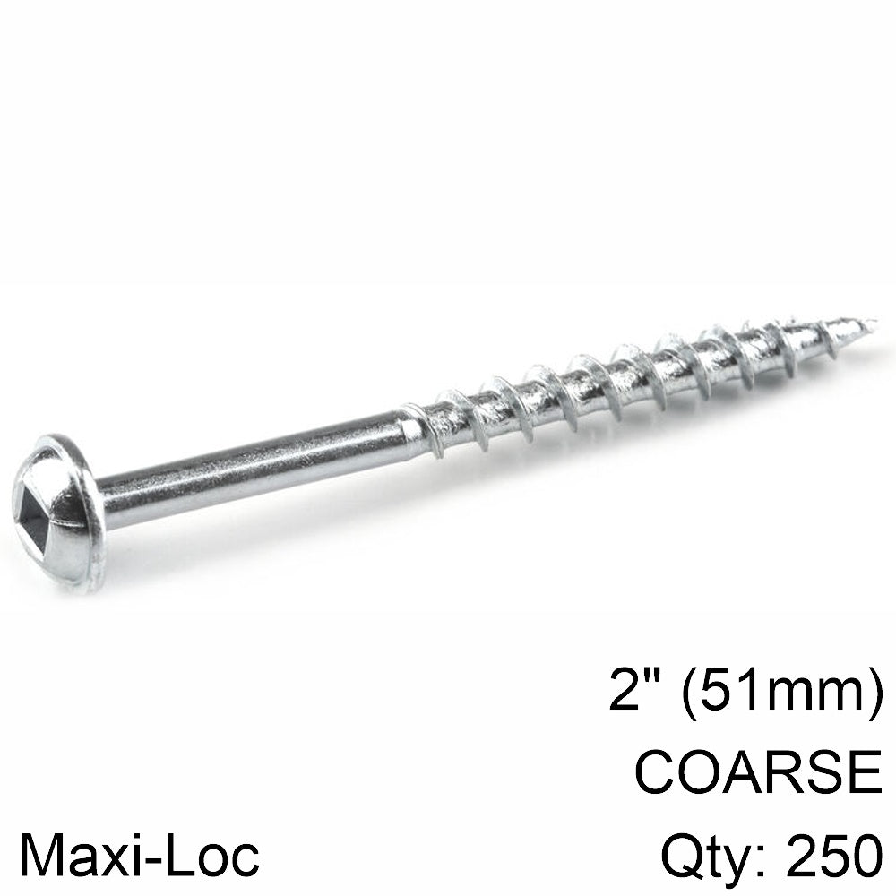 Kreg Kreg Zinc Pocket Hole Screws 51Mm 2.00' #8 Coarse Thread Mx Loc 250Ct