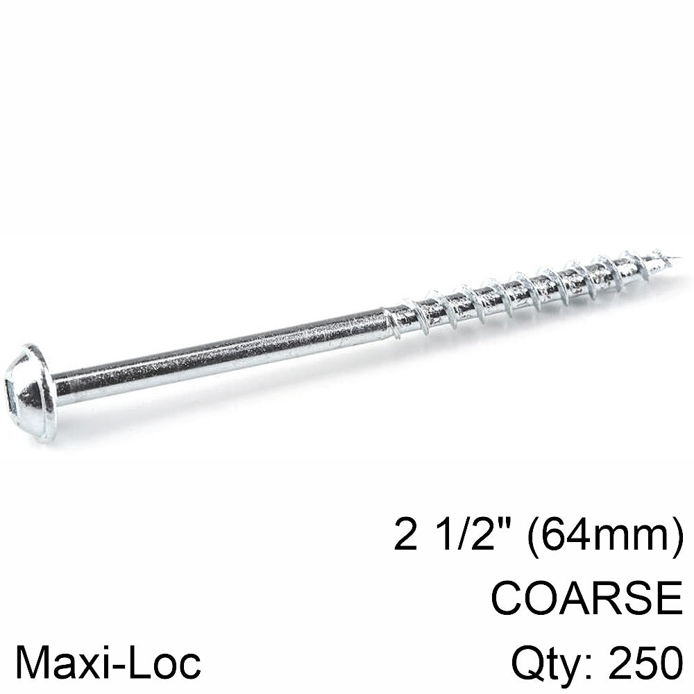 Kreg Kreg Zinc Pocket Hole Screws 64Mm 2.50' #8 Coarse Thread Mx Loc 250Ct
