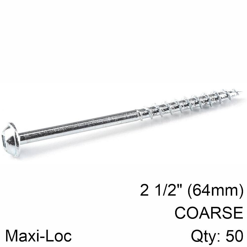 Kreg Kreg Zinc Pocket Hole Screws 64Mm 2.50' #8 Coarse Thread Mx Loc 50Ct