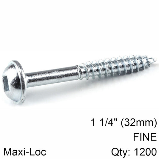 Kreg Kreg Zinc Pocket Hole Screws 32Mm 1.25' #7 Fine Thread Mx Loc 1200Ct