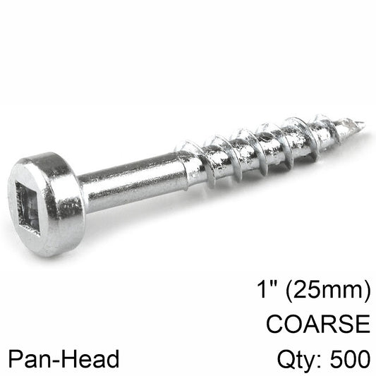 Kreg Kreg Zinc Pocket Hole Screws 25Mm 1.00' #7 Coarse Thread Pan Head 500C