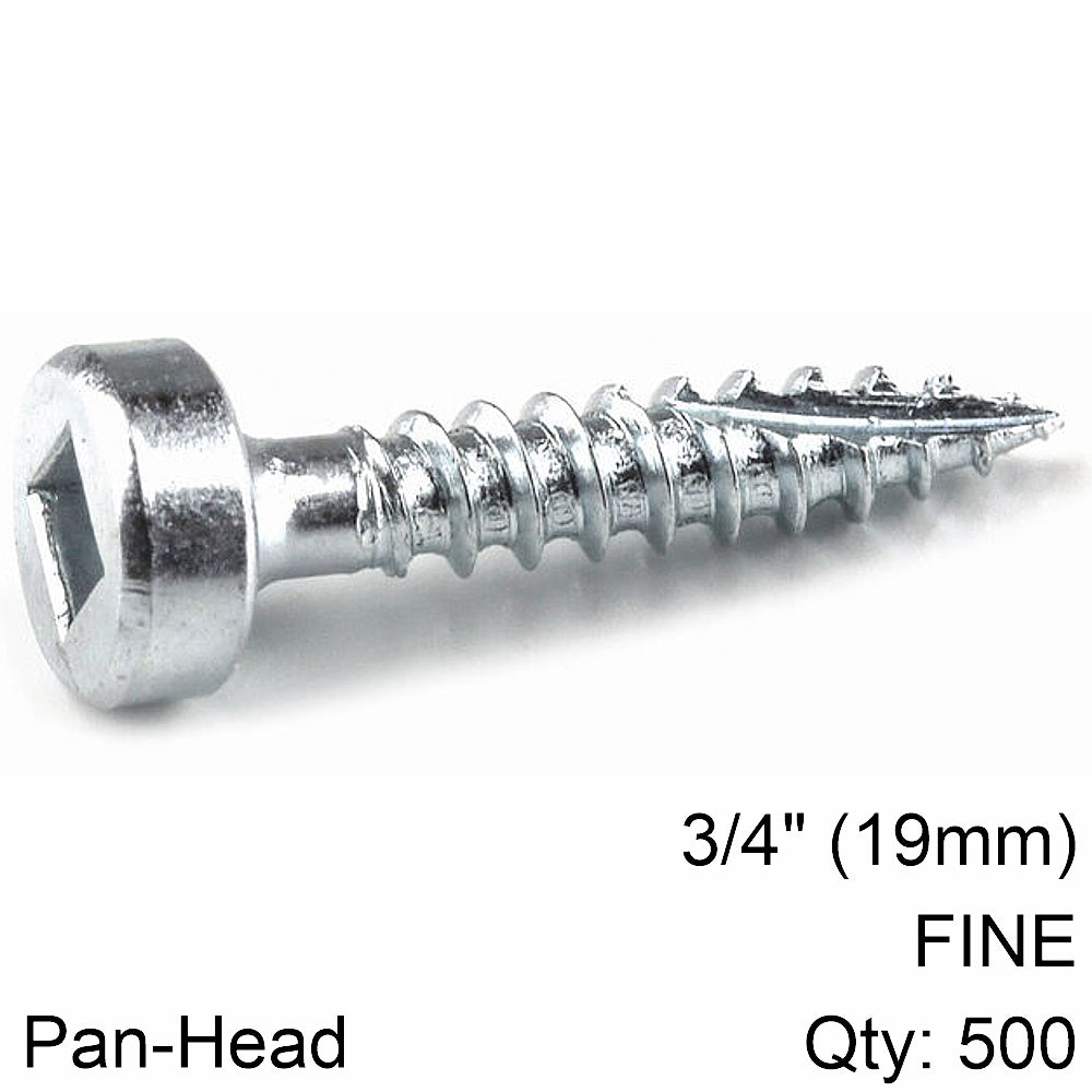 Kreg Kreg Zinc Pocket Hole Screws 19Mm 0.75' #6 Fine Thread Pan Head 500Ct