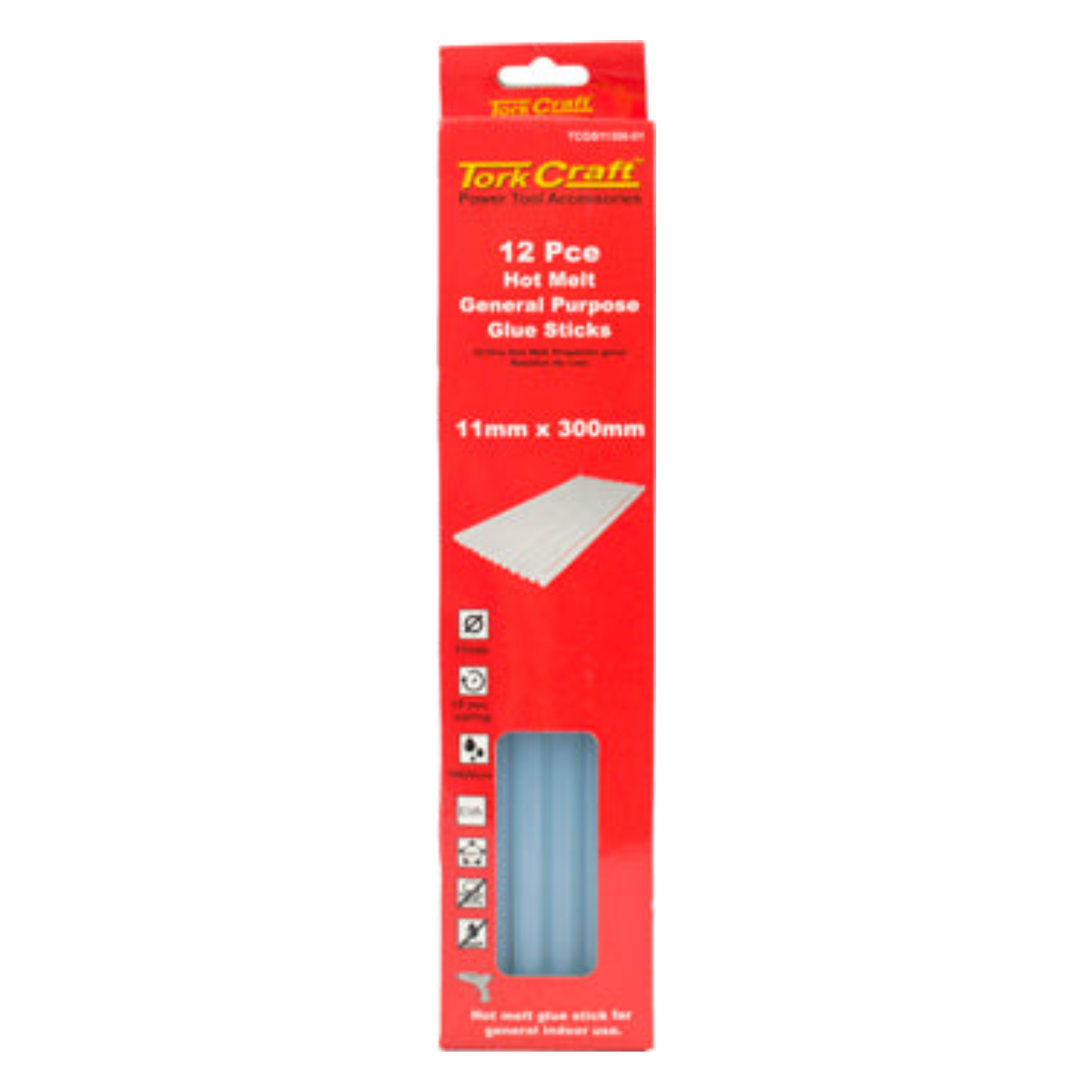 Tork Craft Glue Stick 11 X 300Mm 12Pc Hot Melt Gen. Purpose Eva 18000Cps TCGS11300-01