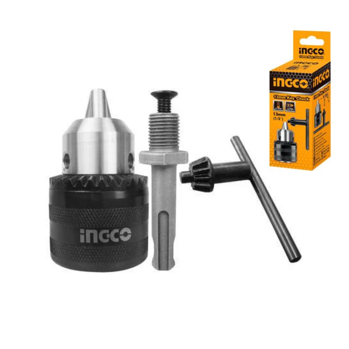Ingco 13Mm Key Chuck With Adaptor Northern Bolt Tool ingco-13mm-key-chuck-with-adaptor-northern-bolt-tool