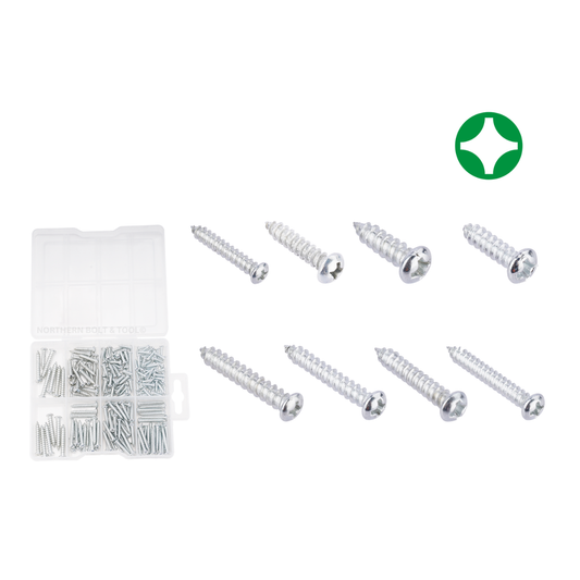 Wadfow tapping screw assortment 200 Piece WXSAB01