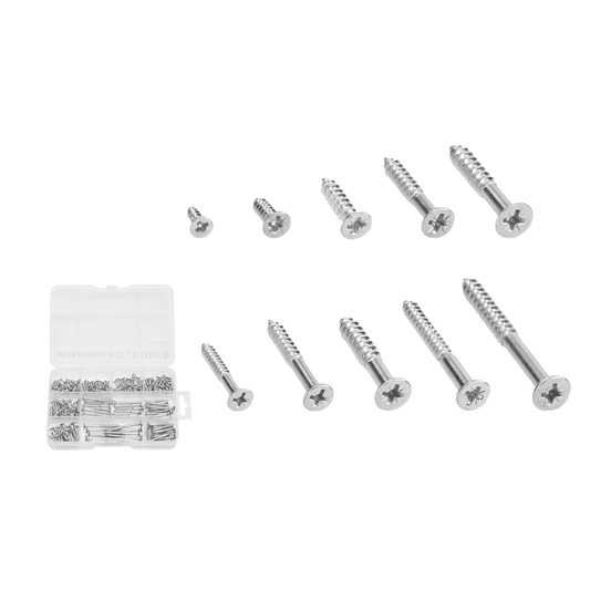 Wadfow Countersunk head self-tapping screws assortment 302 Piece WXSCB02