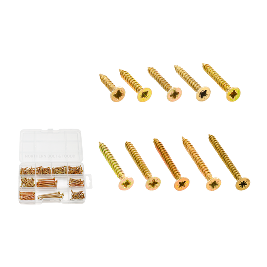 Wadfow Chipboard screw kit 200 Piece WXSCB03