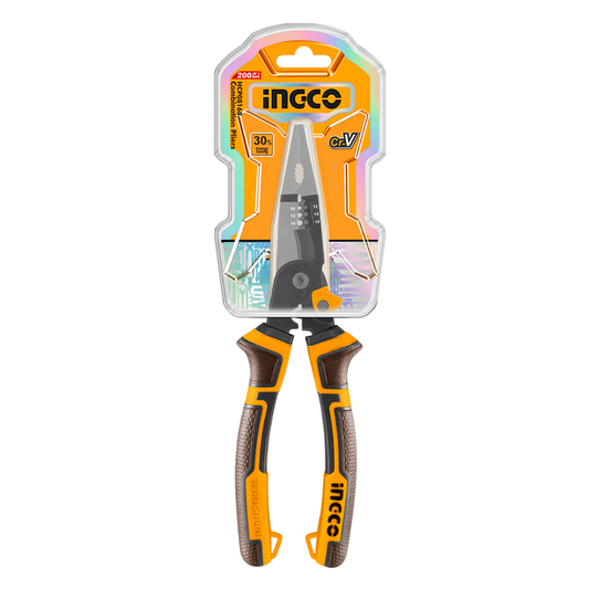 Ingco 6-in-1 Multi-function long nose pliers HMFLNP28200